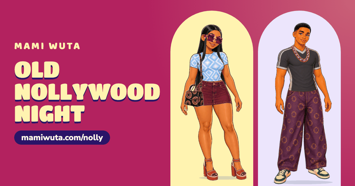 Two painted party looks from Mami Wuta’s Old Nollywood Night.